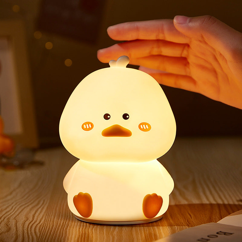 MeWaii® Squishy Silicone Shy Duck LED Night Light - Perfect Gift for Kids and Girls