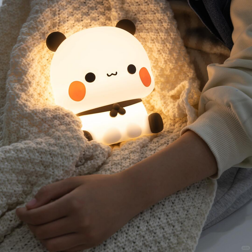 Bubu Panda Night Light – Soft Silicone Touch Lamp with Timer & USB Rechargeable